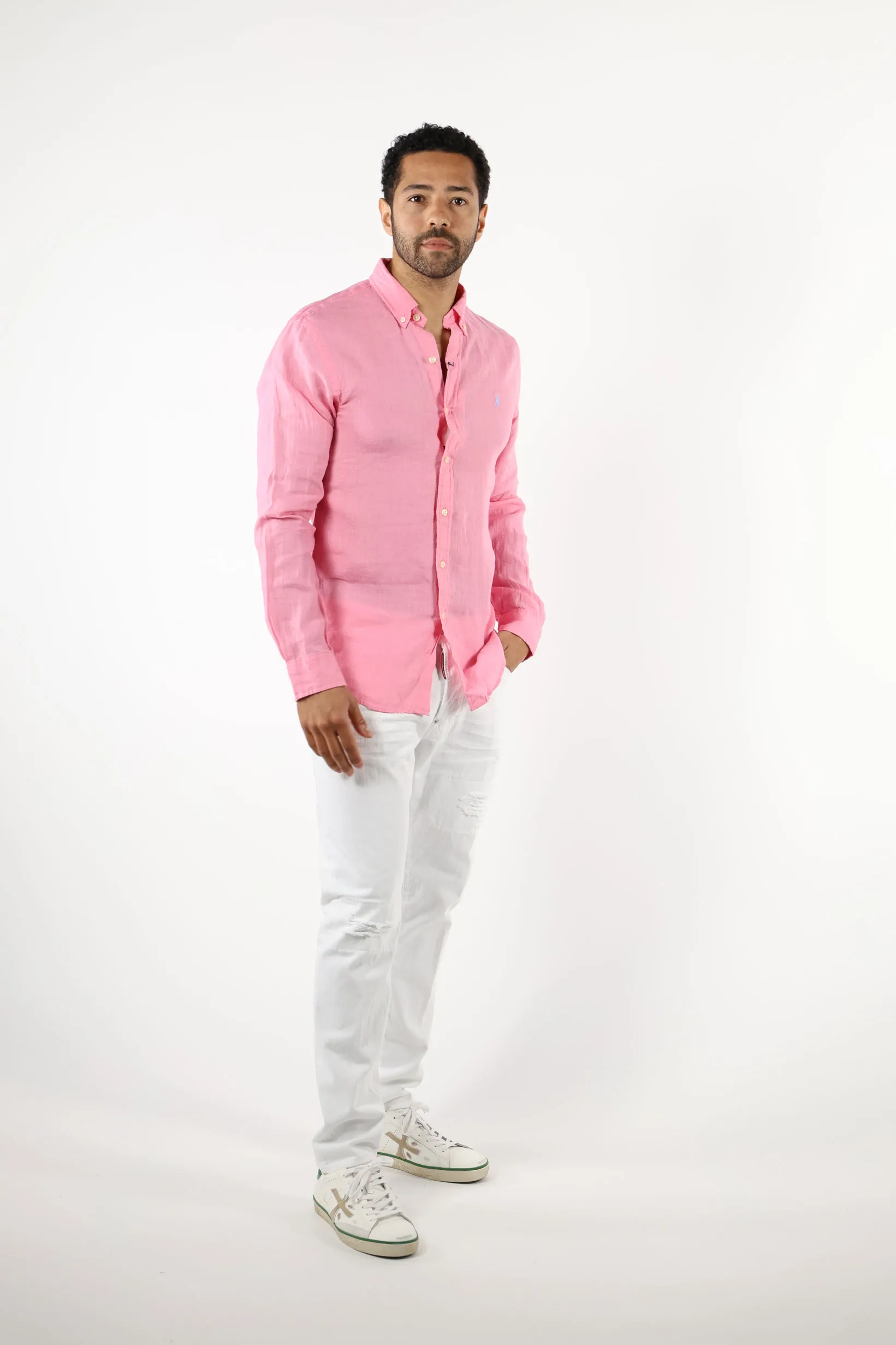 Camisa rosa con minilogo 
