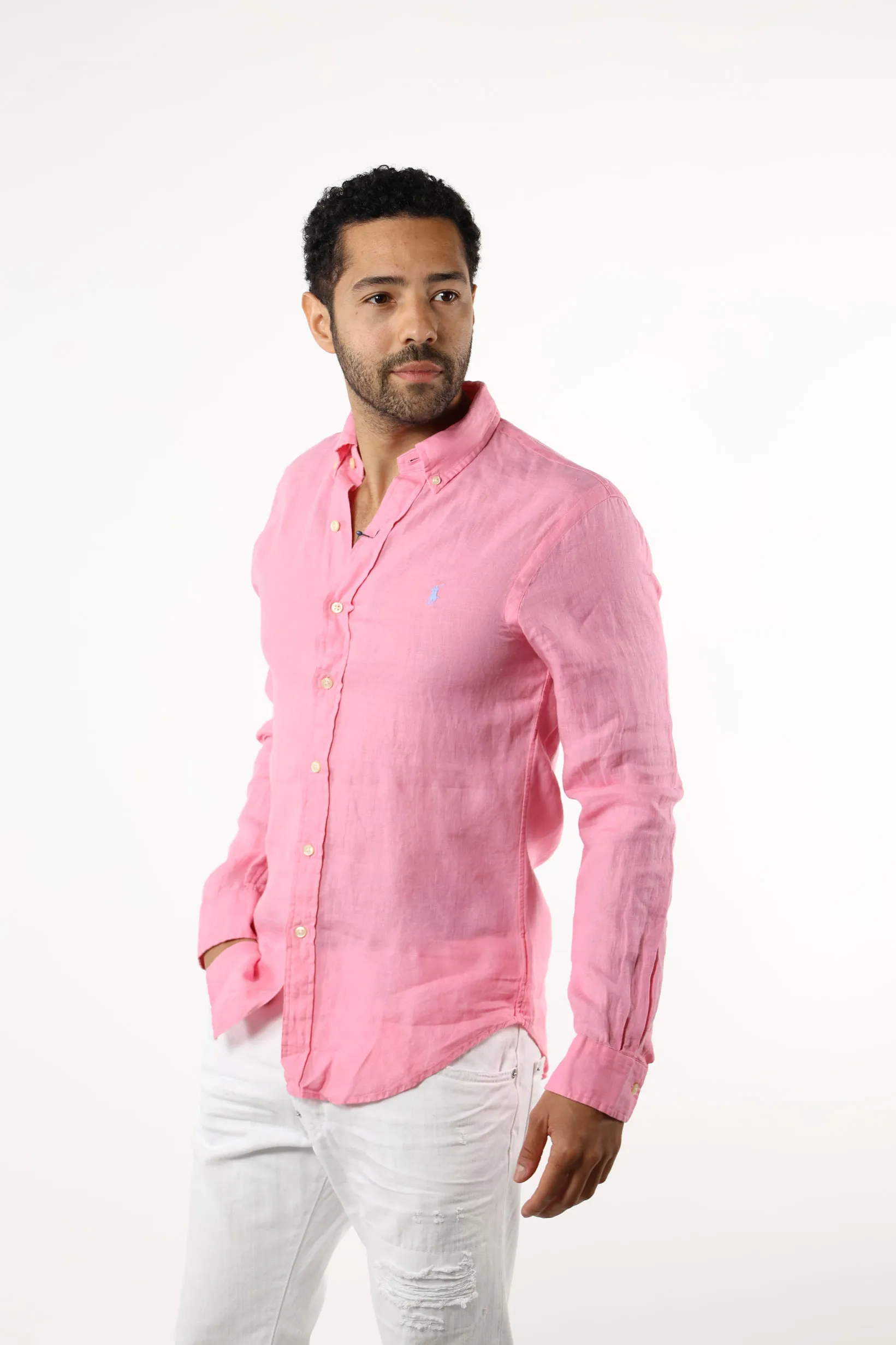 Camisa rosa con minilogo 