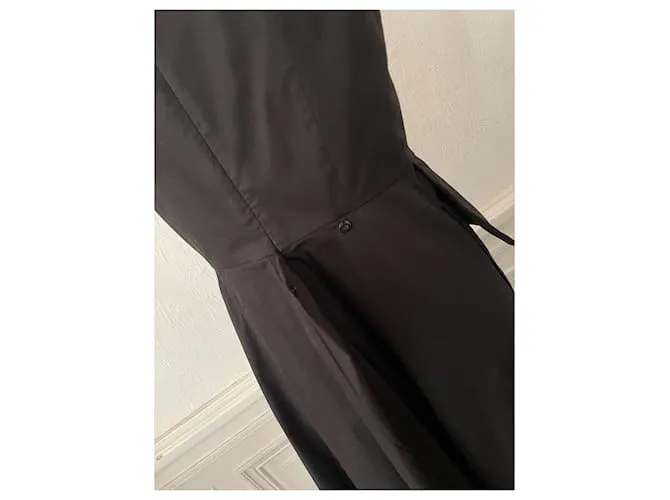 Vestido deconstruido Sportmax 38 de popelina de algodón negro 